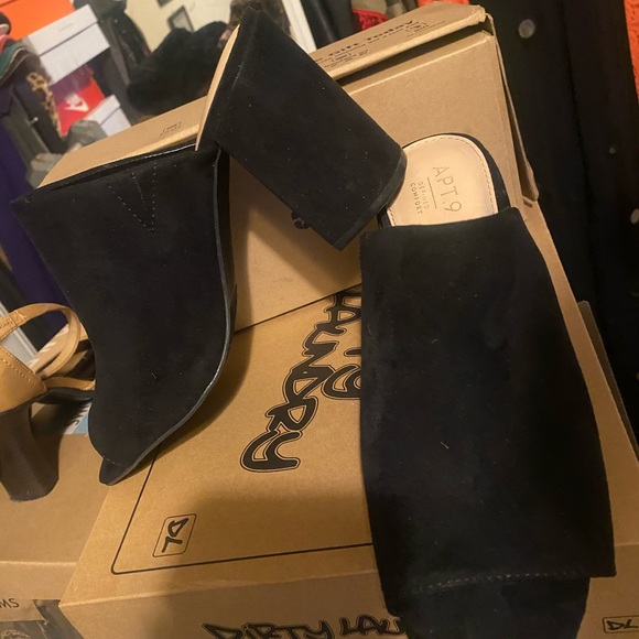 Slide on chunky heel insert cushion open toe and Heel - Picture 7 of 13